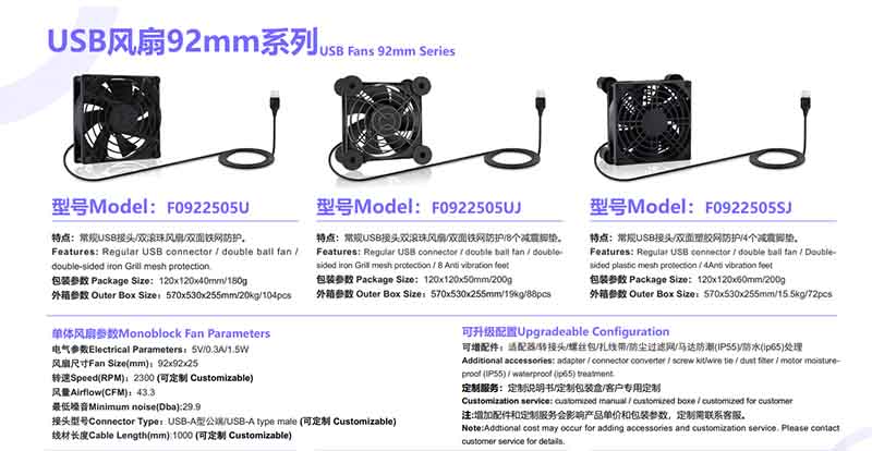 Usb风扇90 Mm系列